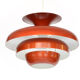 Layered metal pendant light with candy apple lacquer, Sweden 1970s
