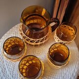 70's jug and glasses set