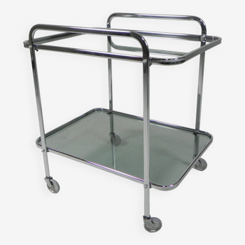 Vintage chrome serving trolley, 1960s