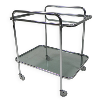 Vintage chrome serving trolley, 1960s