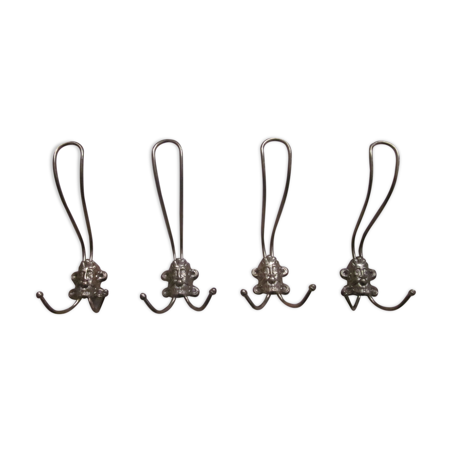 Lot de 4 patères ancienne en metal doré