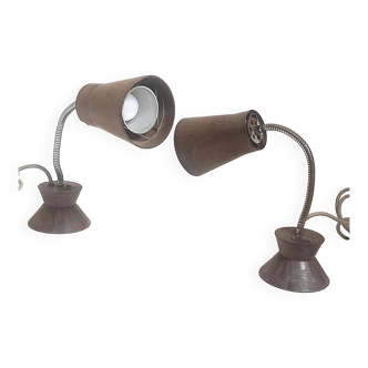 Pair of Armelec industrial articulated lamps from the 1950s