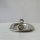 Vintage stainless steel dish with goose head handles serving tray