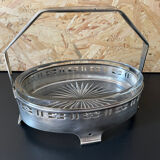 Metal and glass servant tray