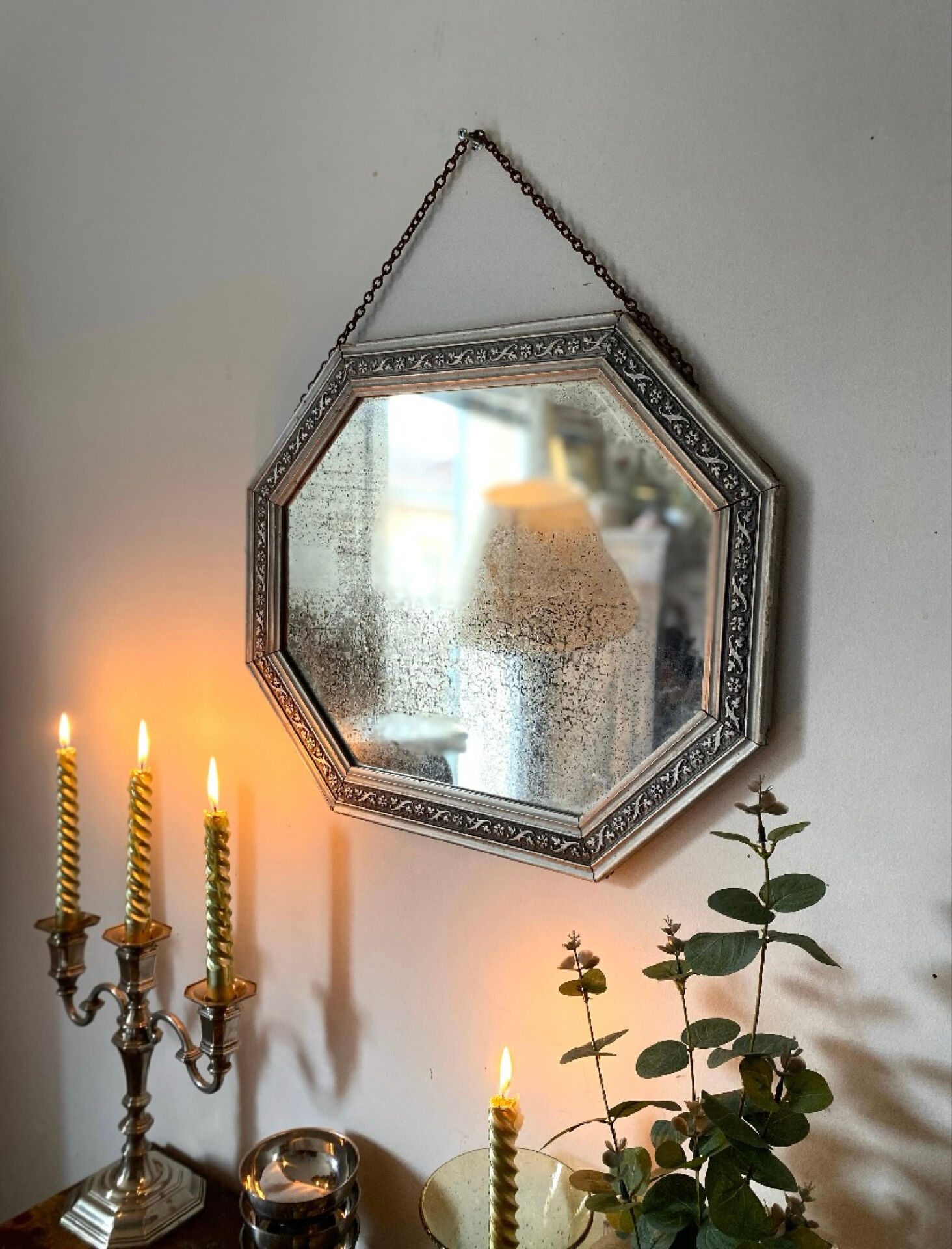 Octagonal vanity mirror 1950