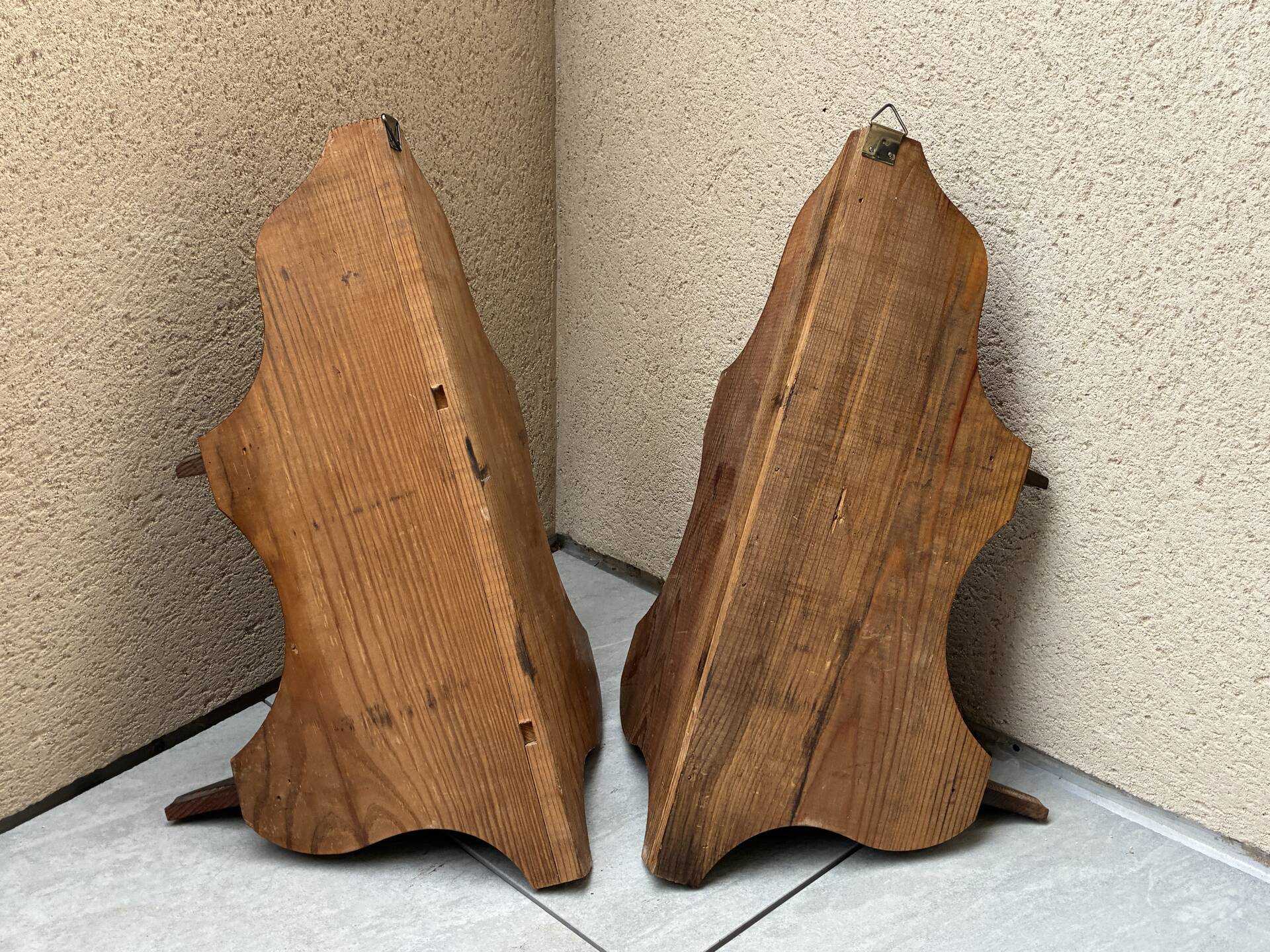 Pair of vintage corner shelves