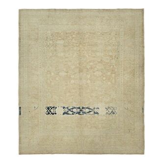 Hand-knotted persian antique 1970s 241 cm x 280 cm beige wool carpet