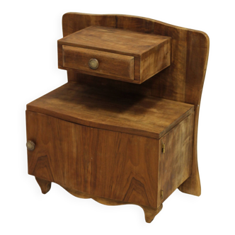 Art deco raw wood bedside table