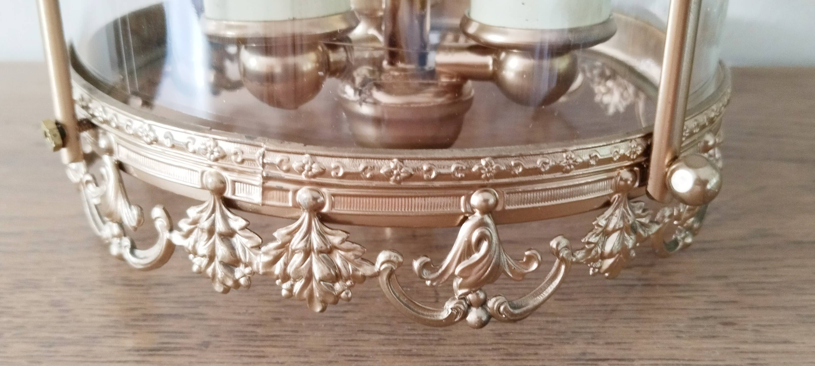 Brass and glass lantern pendant light, gold