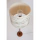 Teak floor lamp and wool lampshade Denmark 1960 1970