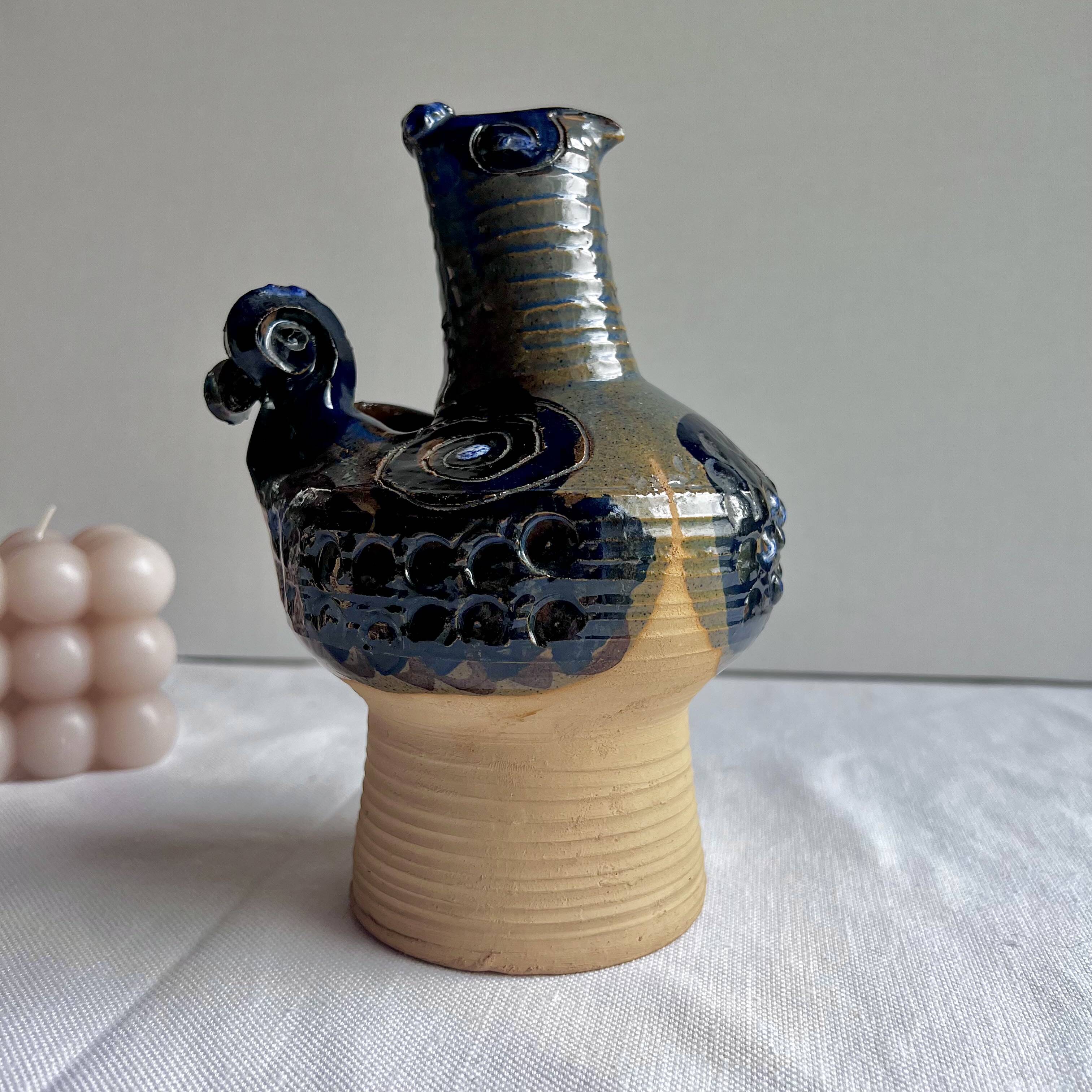 Sculpture Bird Hanne Stentoj - Vintage Danish Studio Ceramic