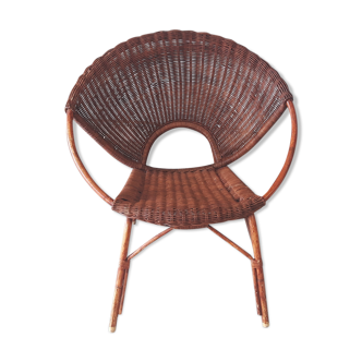 Rattan basket armchair