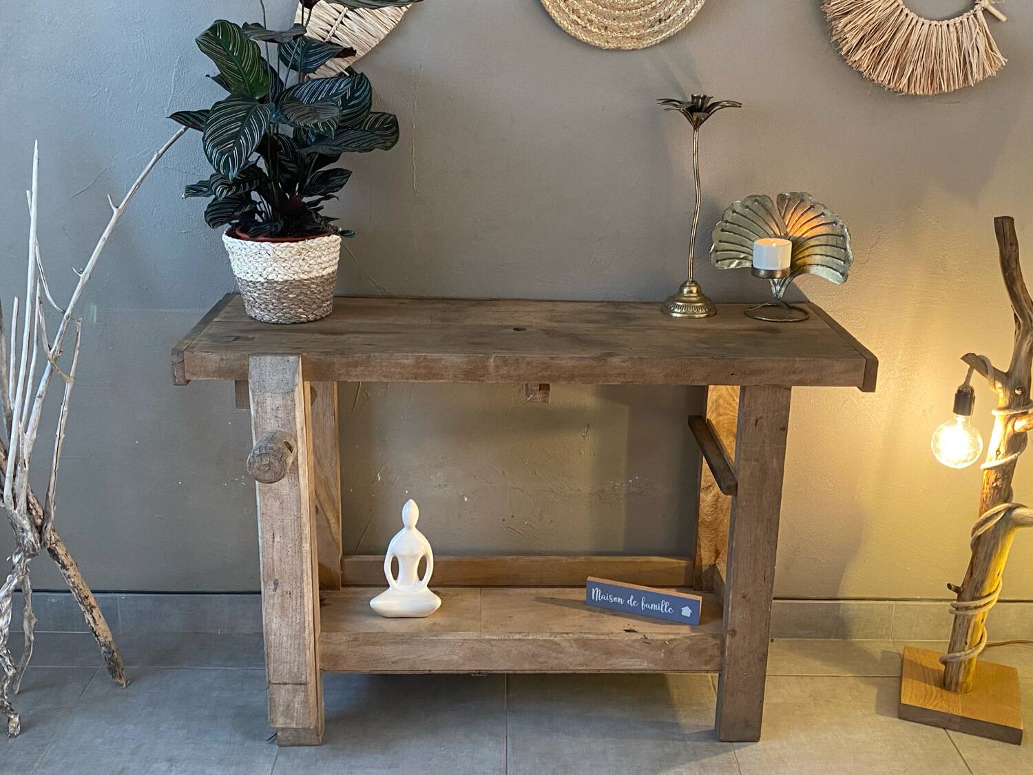 Vintage wooden workbench