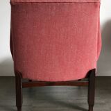 Couple of Italian midcentury modern design red armchairs 1950s