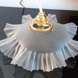 Pleated suspension in frosted glass 50s