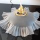 Pleated suspension in frosted glass 50s