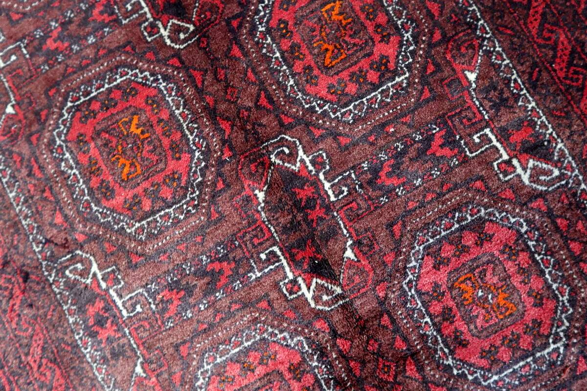 Tapis Baluch afghan ancien fait main, 105 cm x 212 cm (3,4 pi x 6,9 pi), années 1930 - 1C1159