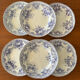 Set of 6 dessert plates Creil & Montereau Bouquets • Antique earthenware