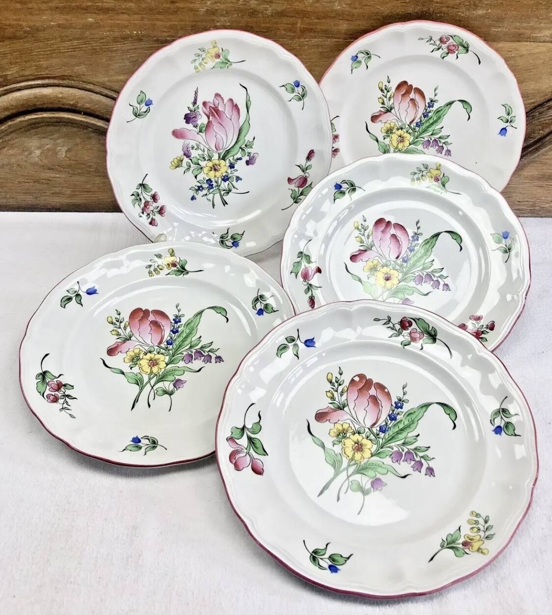 5 dessert plates 22.7 cm Lunéville reverbere model