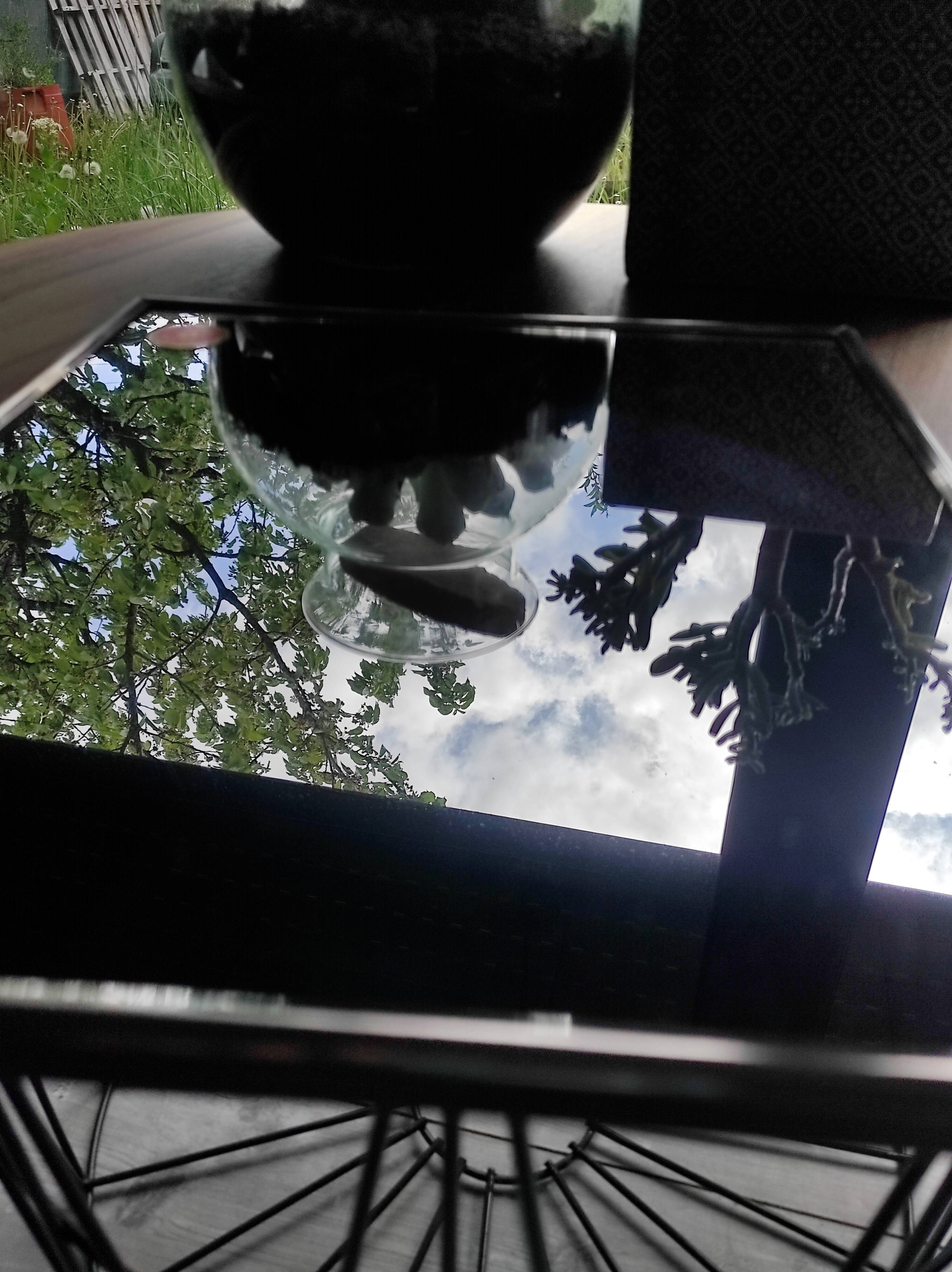 Vintage barber mirror, with chain, Combastel, made in France