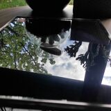 Vintage barber mirror, with chain, Combastel, made in France