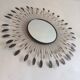 Mirror Sun beads & feathers metal, 1950 - 75x75cm