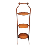 Wooden Foldable Treat Display Stand With Three Scalloped Shelves