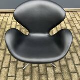 Original black leather Fritz Hansen Swan chair Topstaat!