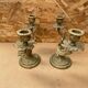 Antique Pair Of Vintage Brass Double Candlestick Holders