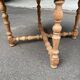 Round extendable farmhouse dining table, stripped, Louis XIII style from the 1960s.