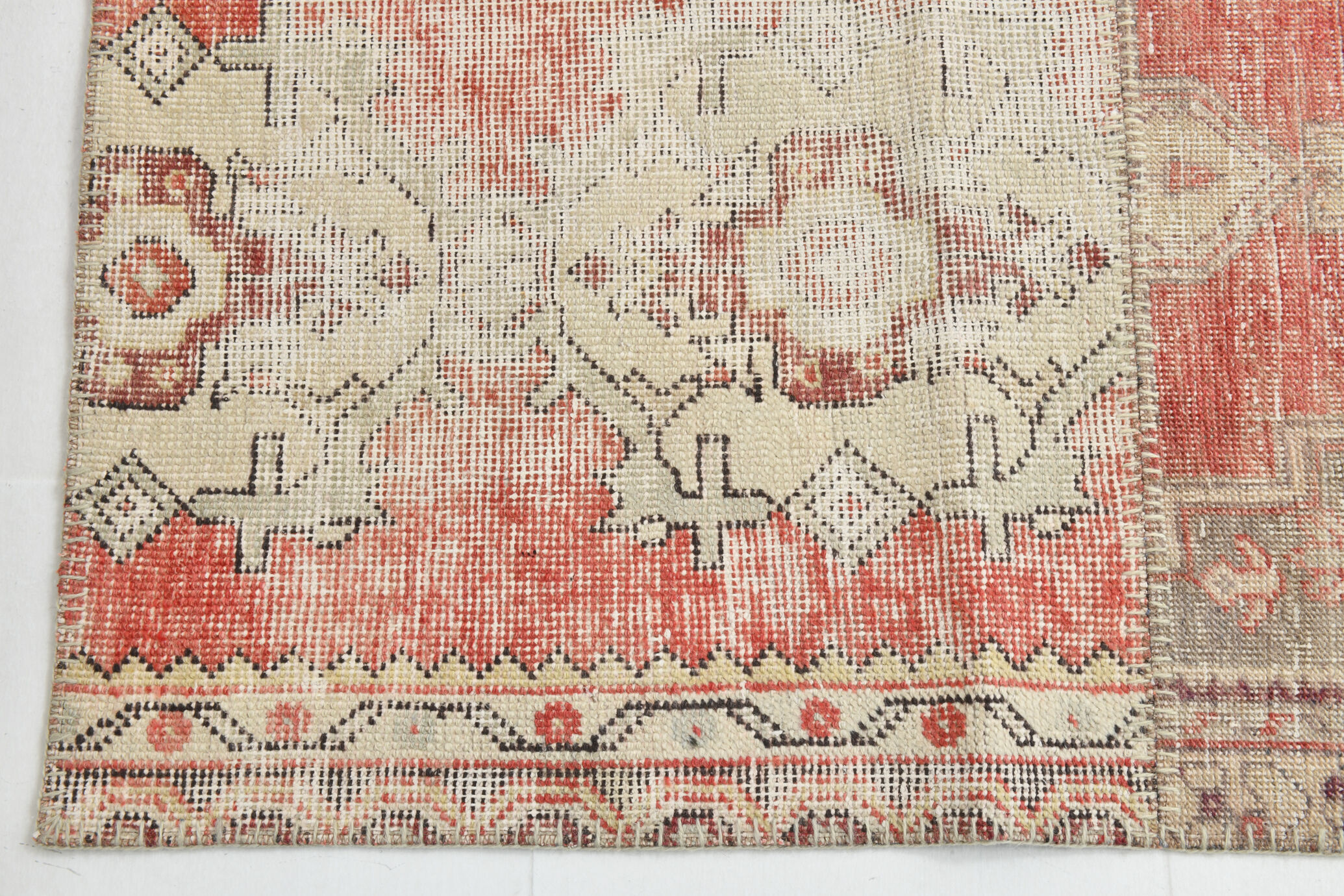 Antique handmade vintage rug, 311x244 cm