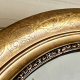 Large antique oval gilded mirror – Louis-Philippe period (circa 1840-1860)