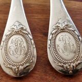 Christofle, Paris - Set of 6 table forks - Fidélio/Baguette model with medallion back