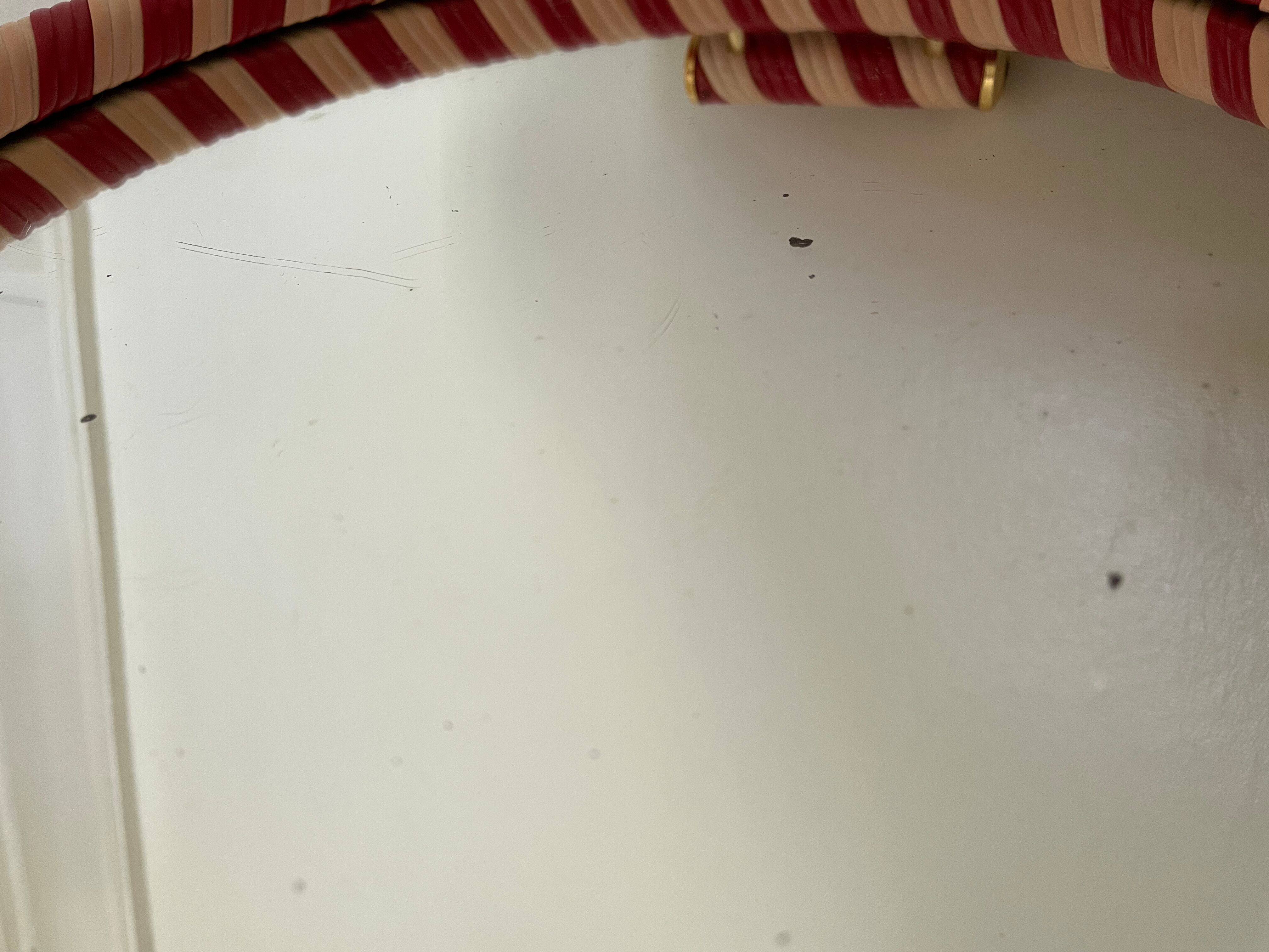 Round mirror tray scoubidou 50s/60s