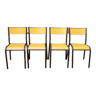 4 old mullca 510 style yellow school chairs