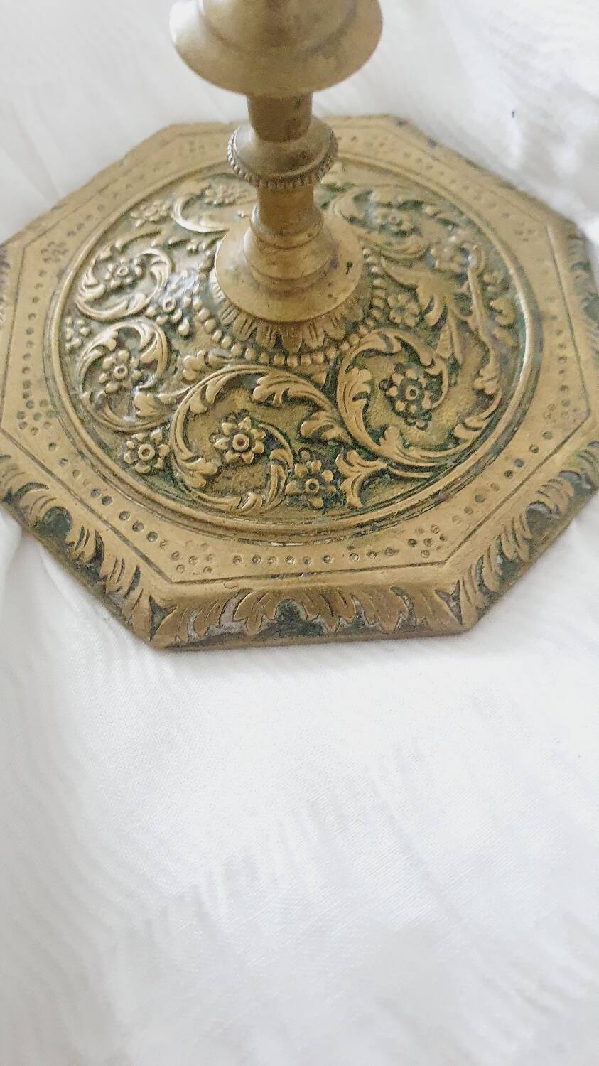 Pair of gilt bronze candlesticks signed Alfred Daubrée, Napoleon III