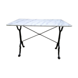Bistro table in white marble and cast iron 1900
