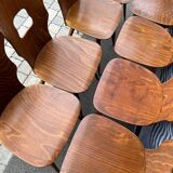 Set of 8 vintage Baumann bistro chairs from the 1970s