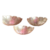 Three mother-of-pearl sconces