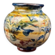 Vase basque en céramique vernissée à décor marbré polychrome