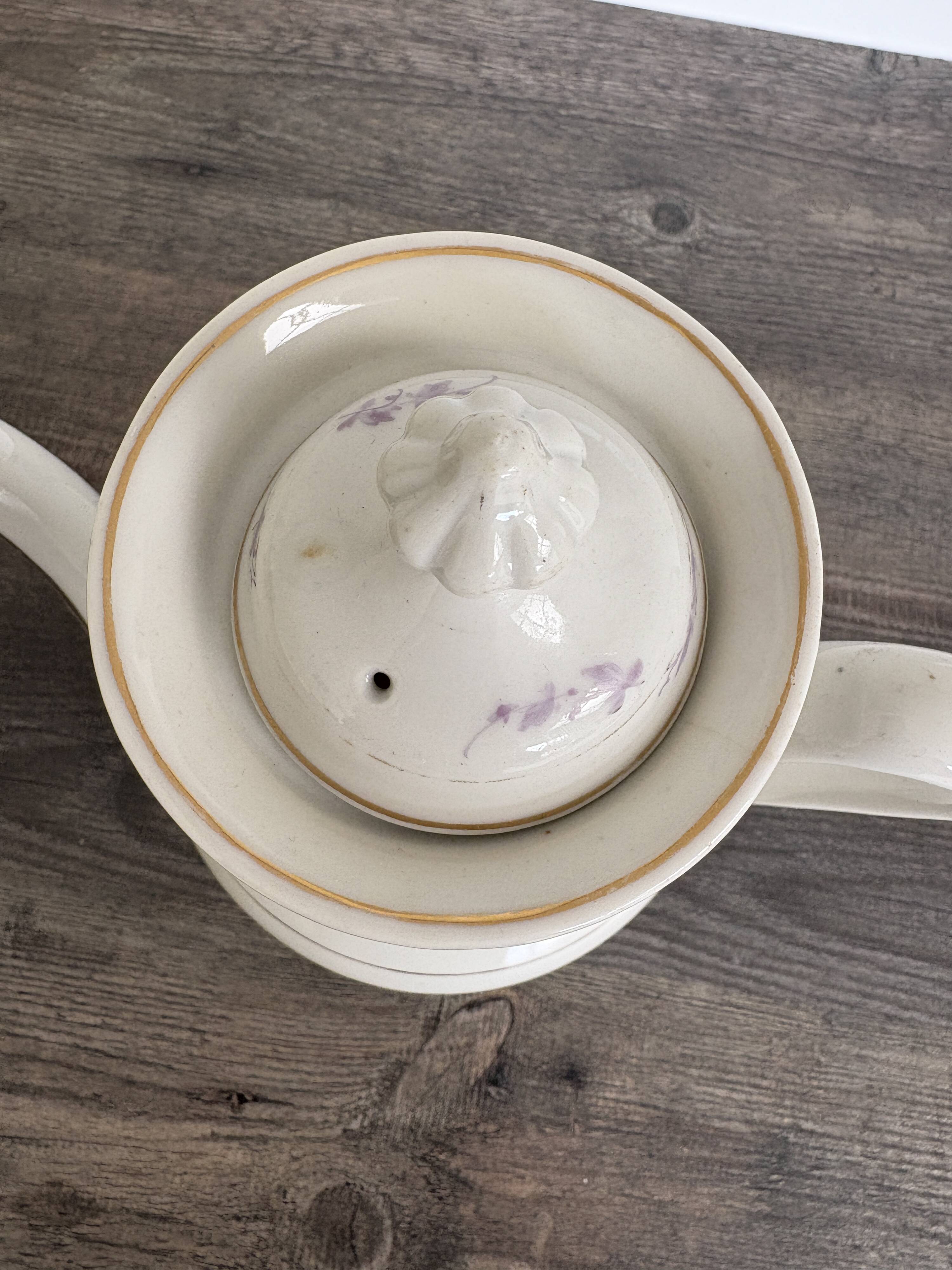 Porcelain Coffee Pot Decorated with Currants - Vintage 1900