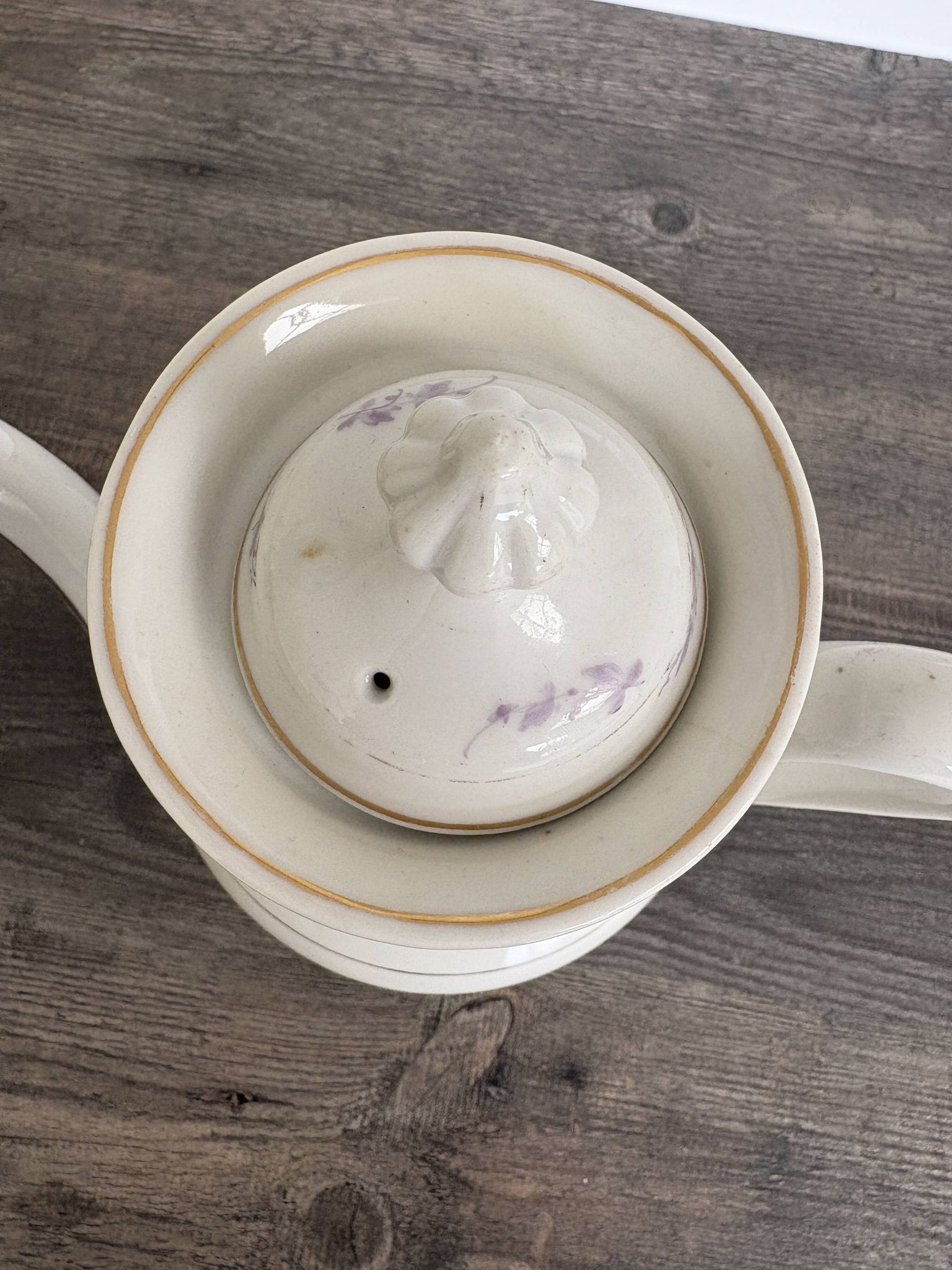 Porcelain Coffee Pot Decorated with Currants - Vintage 1900