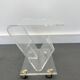 Vintage Acrylic Magazine Rack with Gold / Brass details, Plexiglas