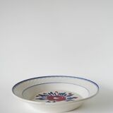 Gien pleated hollow dish, pink and blue flowers, 1950