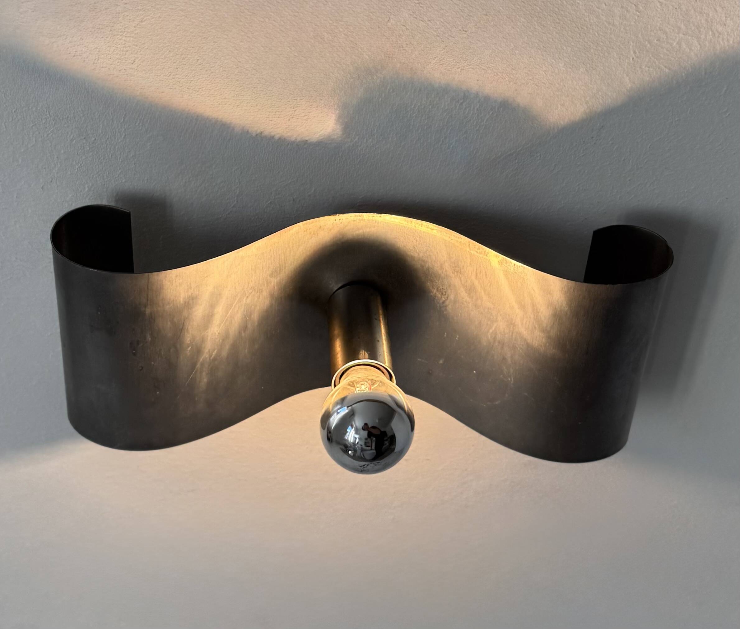 Applique vintage, métal brossé, France, 1970