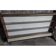 Vintage pharmacy display cabinet with 2 sliding glass doors.