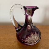 Verseuse flacon Caesar crystal Bohemiae cristal violet Tchèque vintage