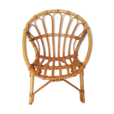 Fauteuil « coquille » en rotin pour enfant