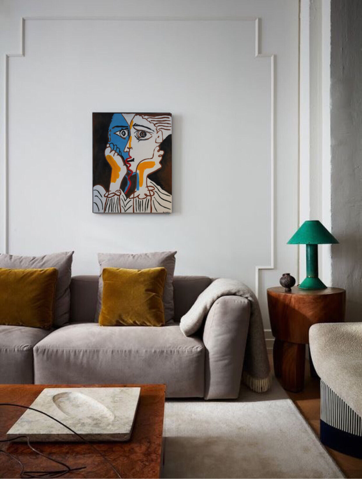 Acrylic painting reproduction Picasso "The lovers"