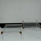 Trio of Hollywood Regency lucite and Glass Tables